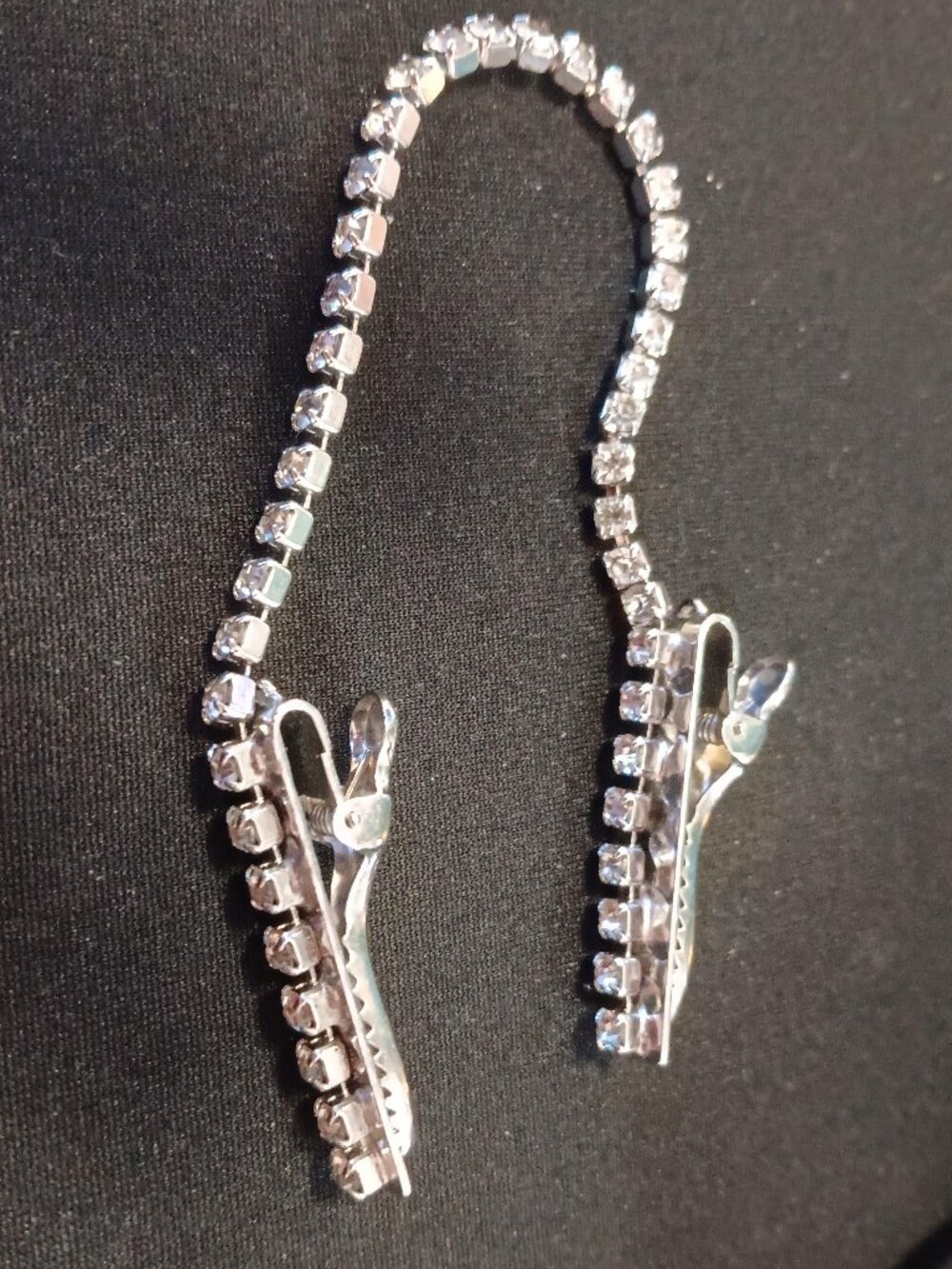 Antique Rhinestone Sweater Clip Silvertone GORGEOUS!! LQQK!!